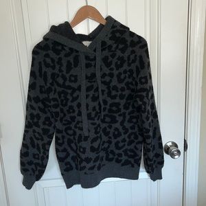 Loft Woolen Animal Print Sweater Hoodie